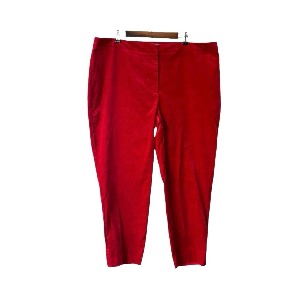 NEW Talbots RSVP Red Velvet Pull-On Straight Leg Pants Holiday Outfit Size 22W - Picture 3 of 6